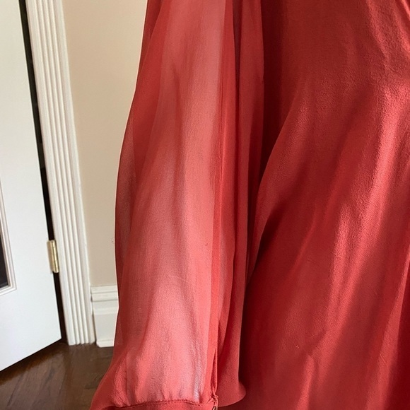 Diane Von Furstenberg Fleurette Rust Silk Dress 4 - Picture 6 of 11